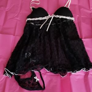 Black lingerie teddy size large